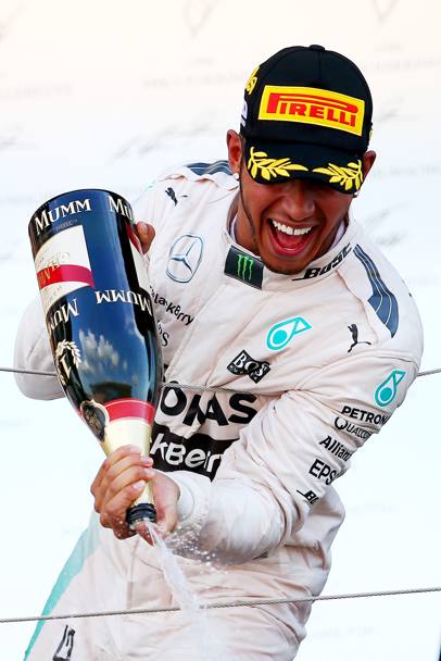 La gioia di Lewis per il 41 successo della carriera. Reuters